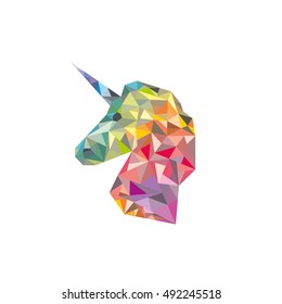 Fun unicorn vector illustration. Isolated on white.