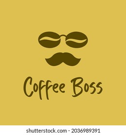 logotipo divertido y único del jefe de café