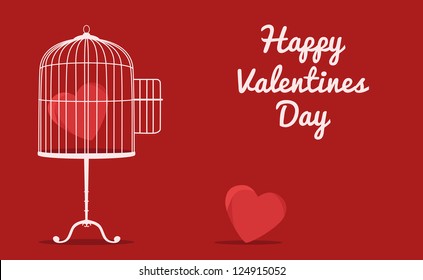 fun valentines card with cage