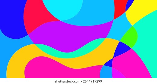 Vetor divertido Abstrato vibrante formas coloridas