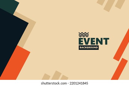 Fun vector background with leaning colorful rectangles. Abstract background using beige, black, and orange color. Suitable for concert, music performance, event, photo booth, and exhibition.