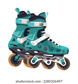 Fun vector cartoon of roller skating adventure icon isolated