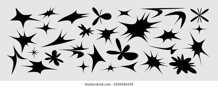 A fun vector collection of starburst shapes, comic blots, boom bursts, and speech bubbles. Features explosion forms, splash figures, and blast rays perfect for stickers and creative projects