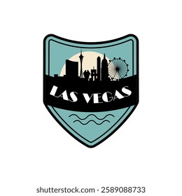 Fun vector design of Las Vegas city silhouette suitable for stickers or prints