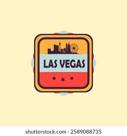 Fun vector design of Las Vegas city silhouette suitable for stickers or prints