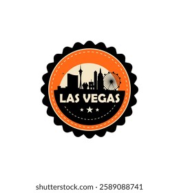 Fun vector design of Las Vegas city silhouette suitable for stickers or prints