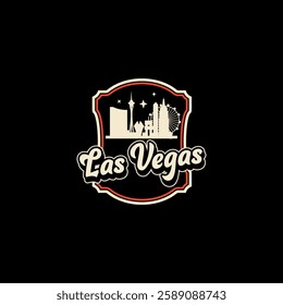 Fun vector design of Las Vegas city silhouette suitable for stickers or prints