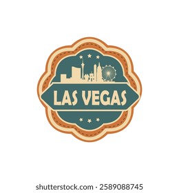 Fun vector design of Las Vegas city silhouette suitable for stickers or prints