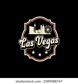 Fun vector design of Las Vegas city silhouette suitable for stickers or prints