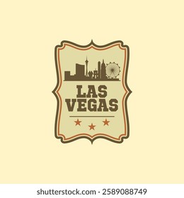 Fun vector design of Las Vegas city silhouette suitable for stickers or prints