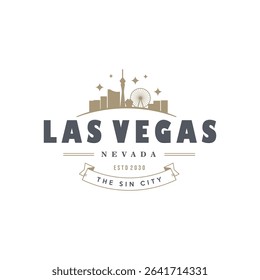 Fun vector design of Las Vegas city silhouette suitable for stickers or prints	