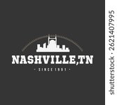 Fun vector design of Nashville city silhouette suitable for stickers or prints	
