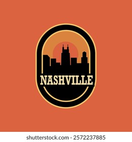 Fun vector design of Nashville city silhouette suitable for stickers or prints