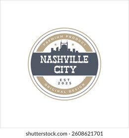 Fun vector design of Nashville city silhouette suitable for stickers or prints	