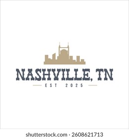 Fun vector design of Nashville city silhouette suitable for stickers or prints	
