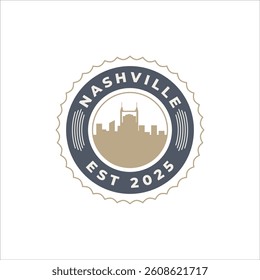 Fun vector design of Nashville city silhouette suitable for stickers or prints	