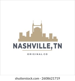 Fun vector design of Nashville city silhouette suitable for stickers or prints	