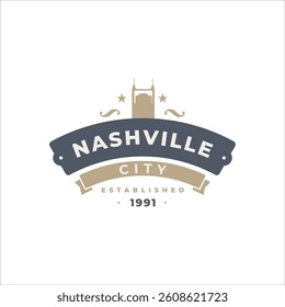 Fun vector design of Nashville city silhouette suitable for stickers or prints	