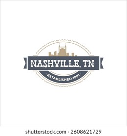 Fun vector design of Nashville city silhouette suitable for stickers or prints	