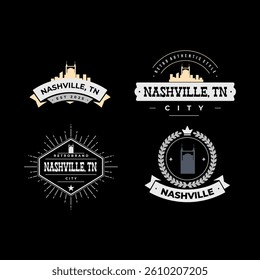 Fun vector design of Nashville city silhouette suitable for stickers or prints