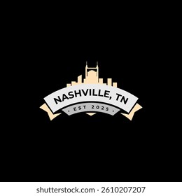 Fun vector design of Nashville city silhouette suitable for stickers or prints