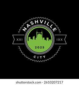 Fun vector design of Nashville city silhouette suitable for stickers or prints