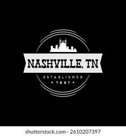 Fun vector design of Nashville city silhouette suitable for stickers or prints