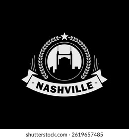 Fun vector design of Nashville city silhouette suitable for stickers or prints	