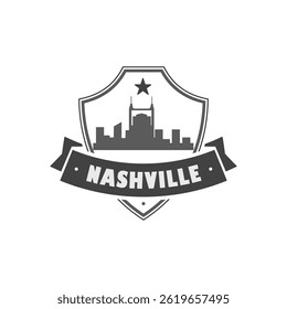 Fun vector design of Nashville city silhouette suitable for stickers or prints	