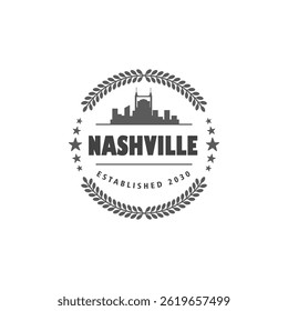 Fun vector design of Nashville city silhouette suitable for stickers or prints	