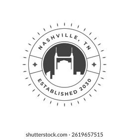 Fun vector design of Nashville city silhouette suitable for stickers or prints	