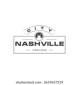 Fun vector design of Nashville city silhouette suitable for stickers or prints	