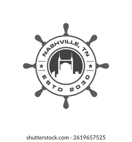Fun vector design of Nashville city silhouette suitable for stickers or prints	