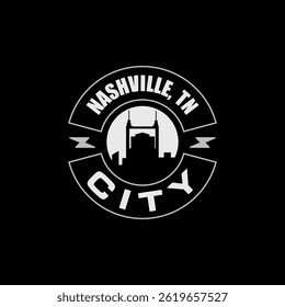 Divertido diseño de Vector de la silueta de la ciudad de Nashville adecuado para pegatinas o impresiones	