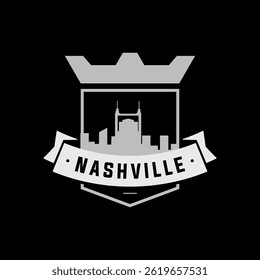Fun vector design of Nashville city silhouette suitable for stickers or prints	
