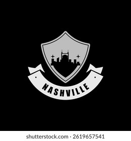 Fun vector design of Nashville city silhouette suitable for stickers or prints	