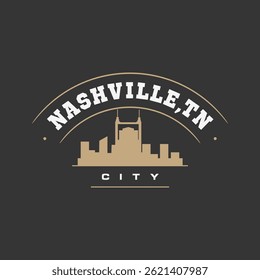Fun vector design of Nashville city silhouette suitable for stickers or prints	
