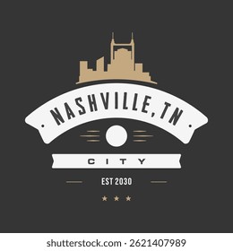 Fun vector design of Nashville city silhouette suitable for stickers or prints	

