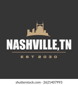 Divertido diseño de Vector de la silueta de la ciudad de Nashville adecuado para pegatinas o impresiones	
