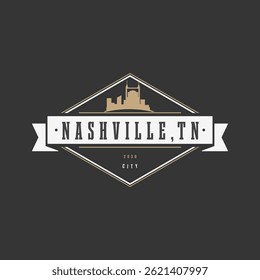 Fun vector design of Nashville city silhouette suitable for stickers or prints	
