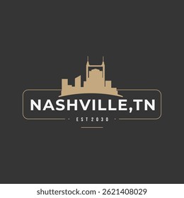 Fun vector design of Nashville city silhouette suitable for stickers or prints	
