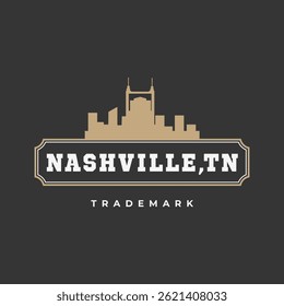 Divertido diseño de Vector de la silueta de la ciudad de Nashville adecuado para pegatinas o impresiones	
