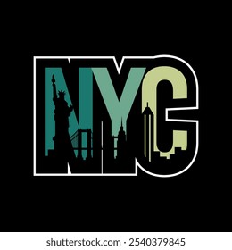 Fun vector design of New york city silhouette suitable for stickers or prints
