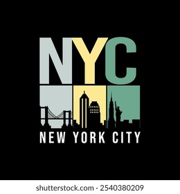 Fun vector design of New york city silhouette suitable for stickers or prints