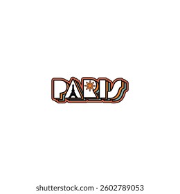 Fun vector design of Paris city silhouette suitable for stickers or prints	
