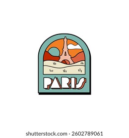 Fun vector design of Paris city silhouette suitable for stickers or prints	