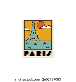 Fun vector design of Paris city silhouette suitable for stickers or prints	