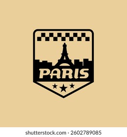 Fun vector design of Paris city silhouette suitable for stickers or prints	