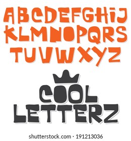 Fun vector font. Hand made type. Cool modern typeface