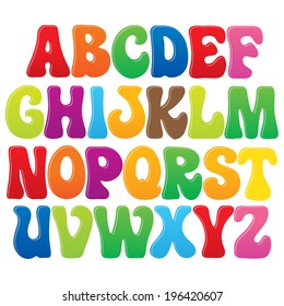 Fun vector font for kids - 3 Upper case letters